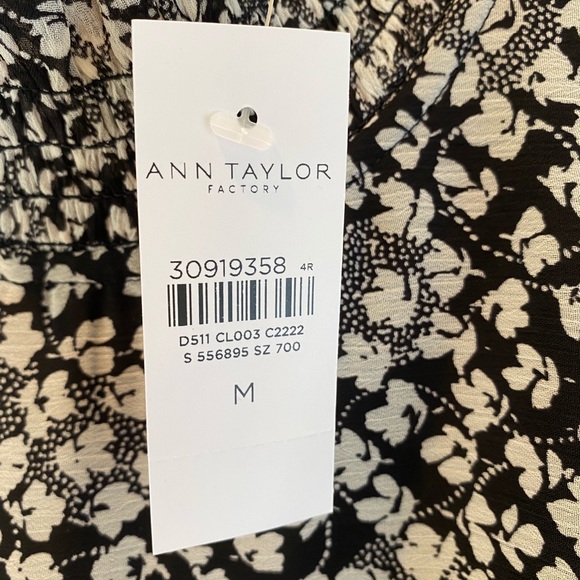 NWT Ann Taylor Factory Smocked Ruffle Blouse - Picture 3 of 3